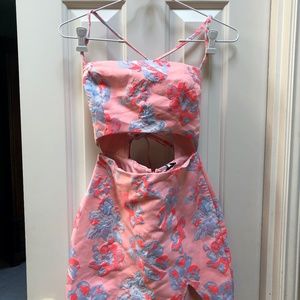 NWT Fashion Nova pink floral cutout mini dress